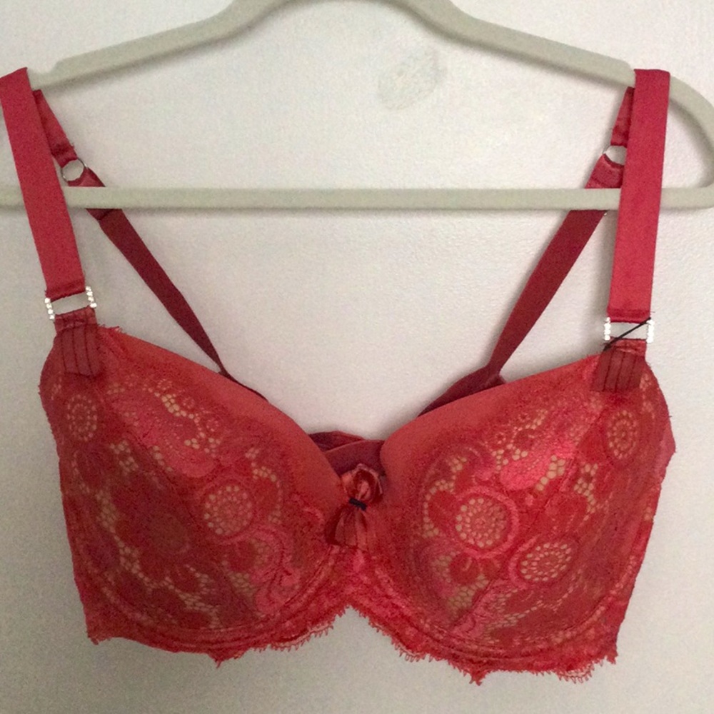 Pleasure State - Lace Bra - Coral 38E